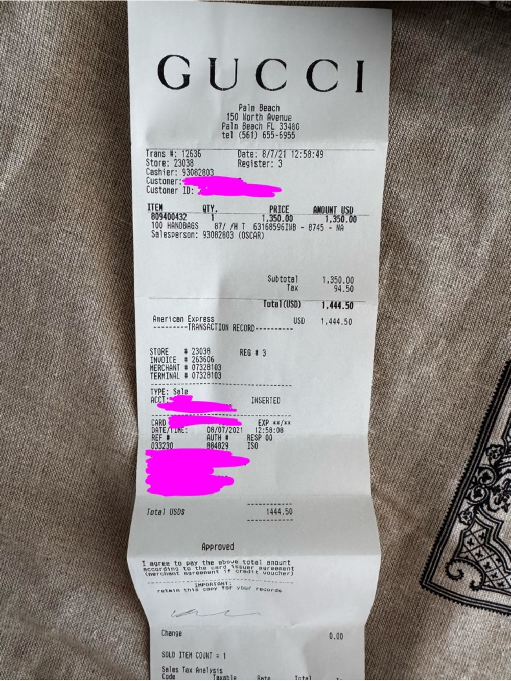 Gucci Beige GG Supreme Canvas Tote with Brown Trim and Red & Green Web - Picture 3 of 6